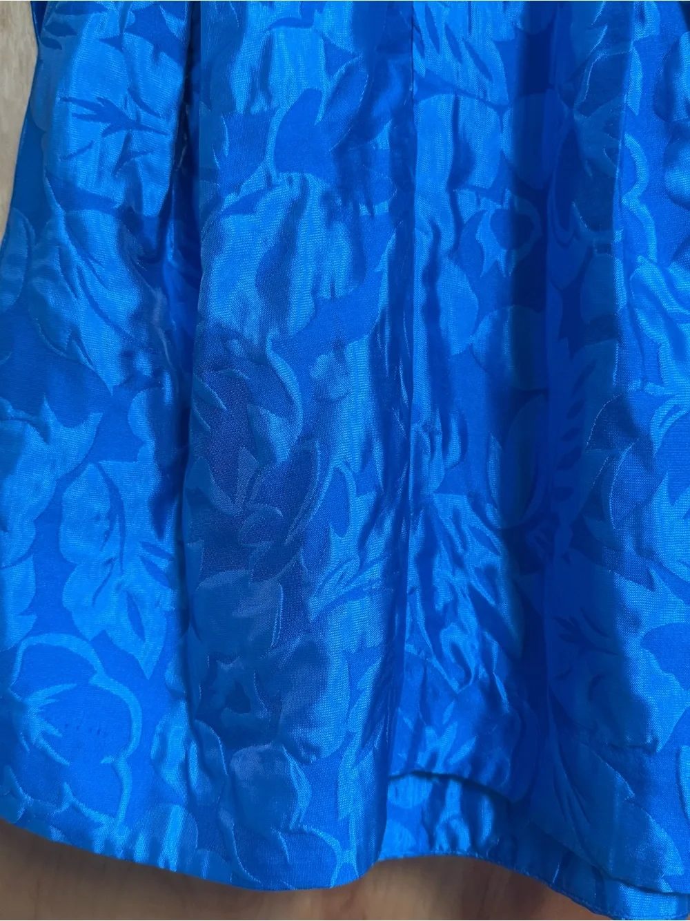 Small Kate Spade Alice Tropical Foliage Bright Blue Floral Brocade Dress - Picture 12 of 14